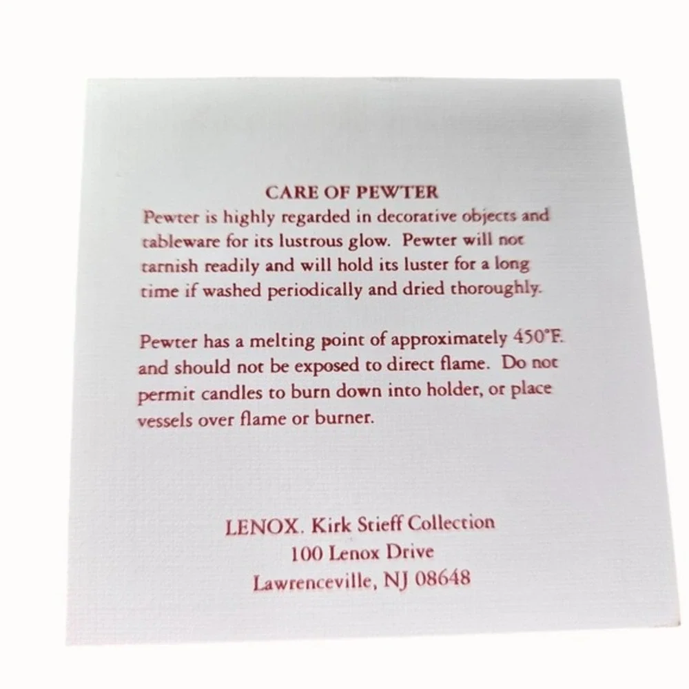 Lenox Kirk‎ Stieff Collection Pewter Bless This Home Door Knocker Ornament Vtg
